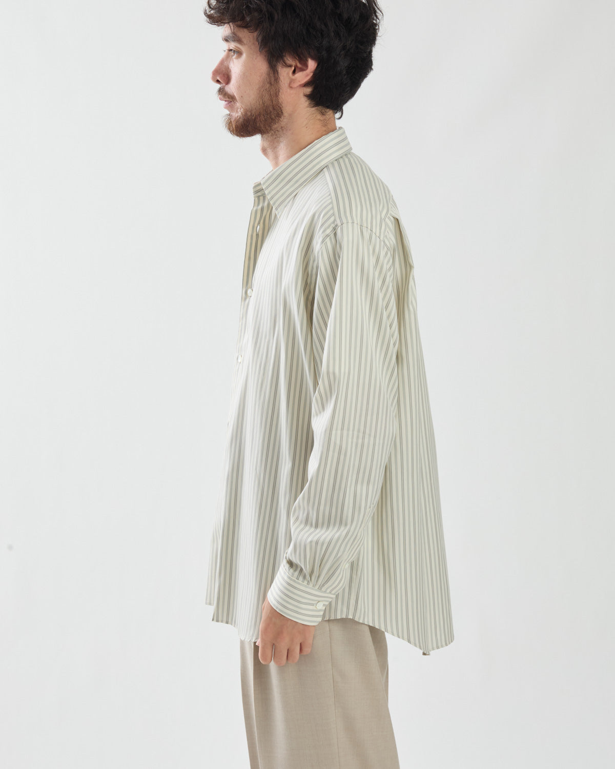COTTON SILK STRIPE SHIRT