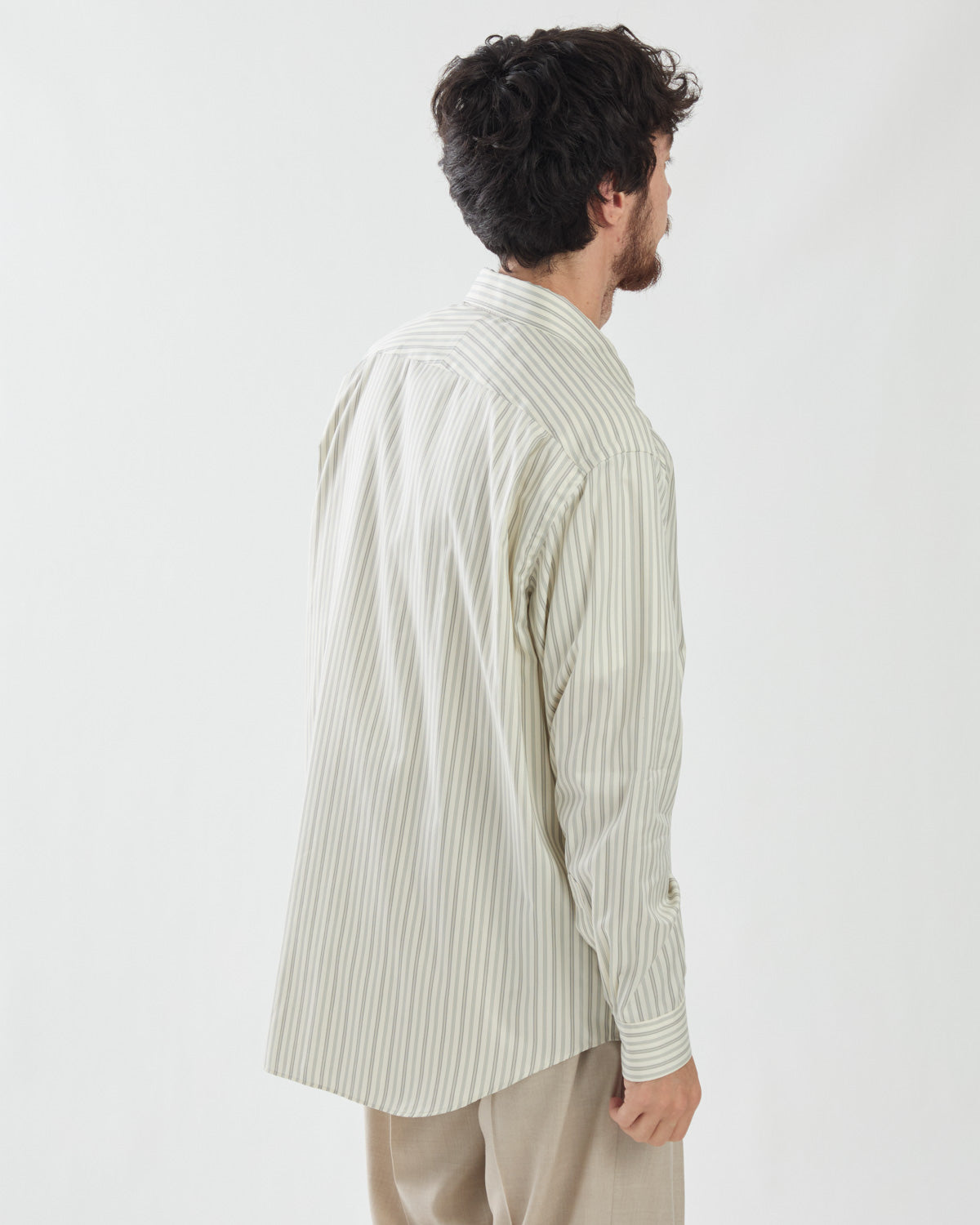 COTTON SILK STRIPE SHIRT