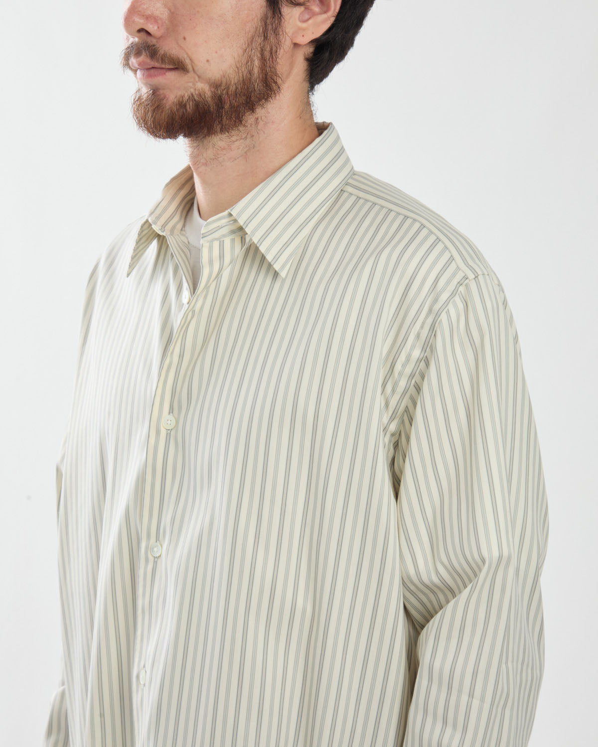 COTTON SILK STRIPE SHIRT