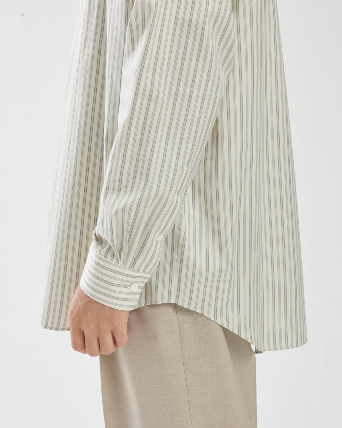 COTTON SILK STRIPE SHIRT