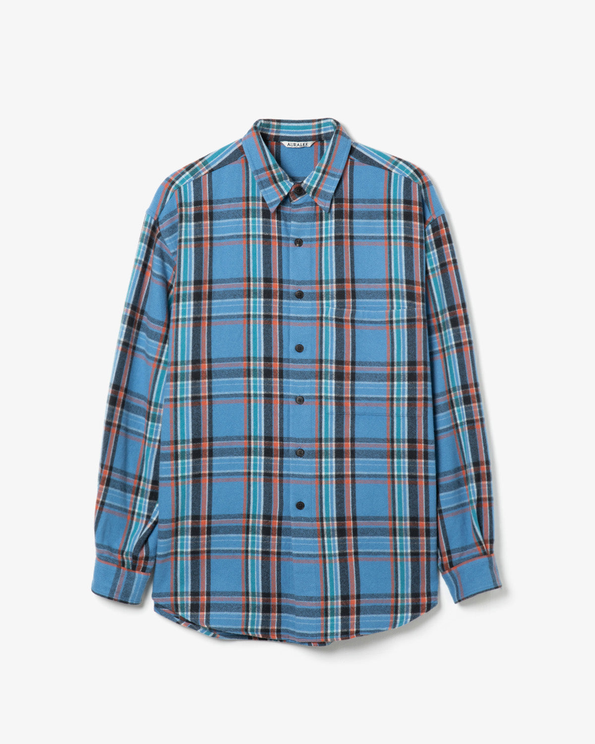 CASHMERE SILK CHECKED FLANNEL BIG SHIRT