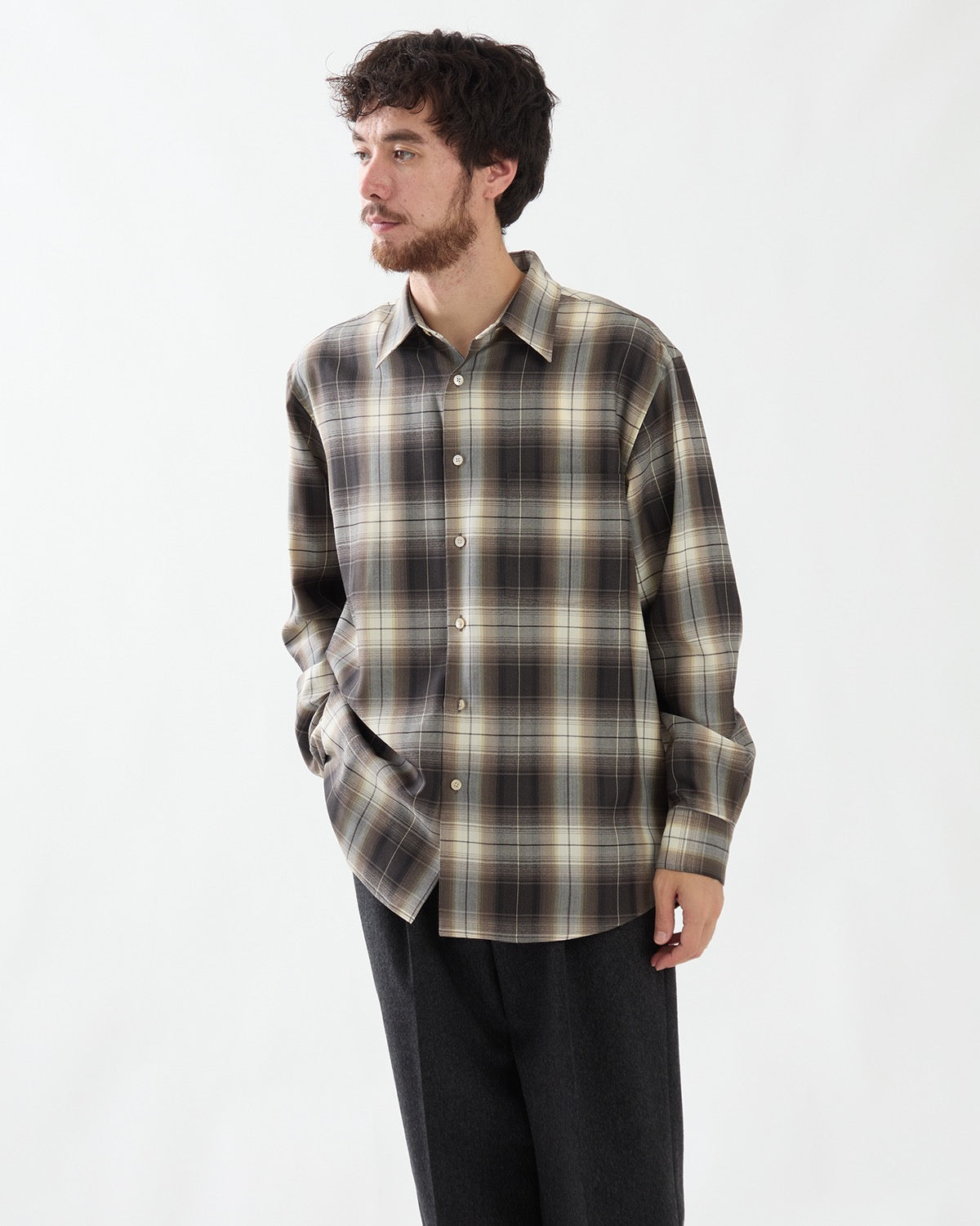 SUPER LIGHT WOOL CHECK SHIRT