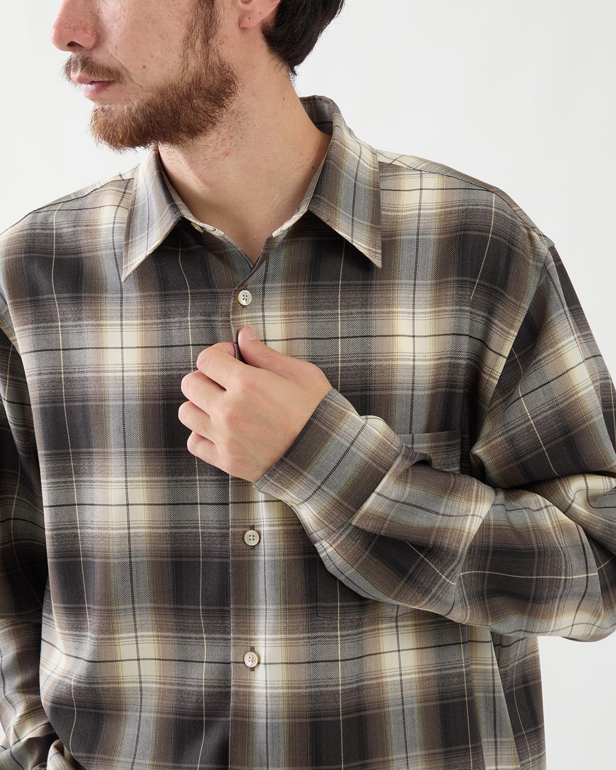 SUPER LIGHT WOOL CHECK SHIRT