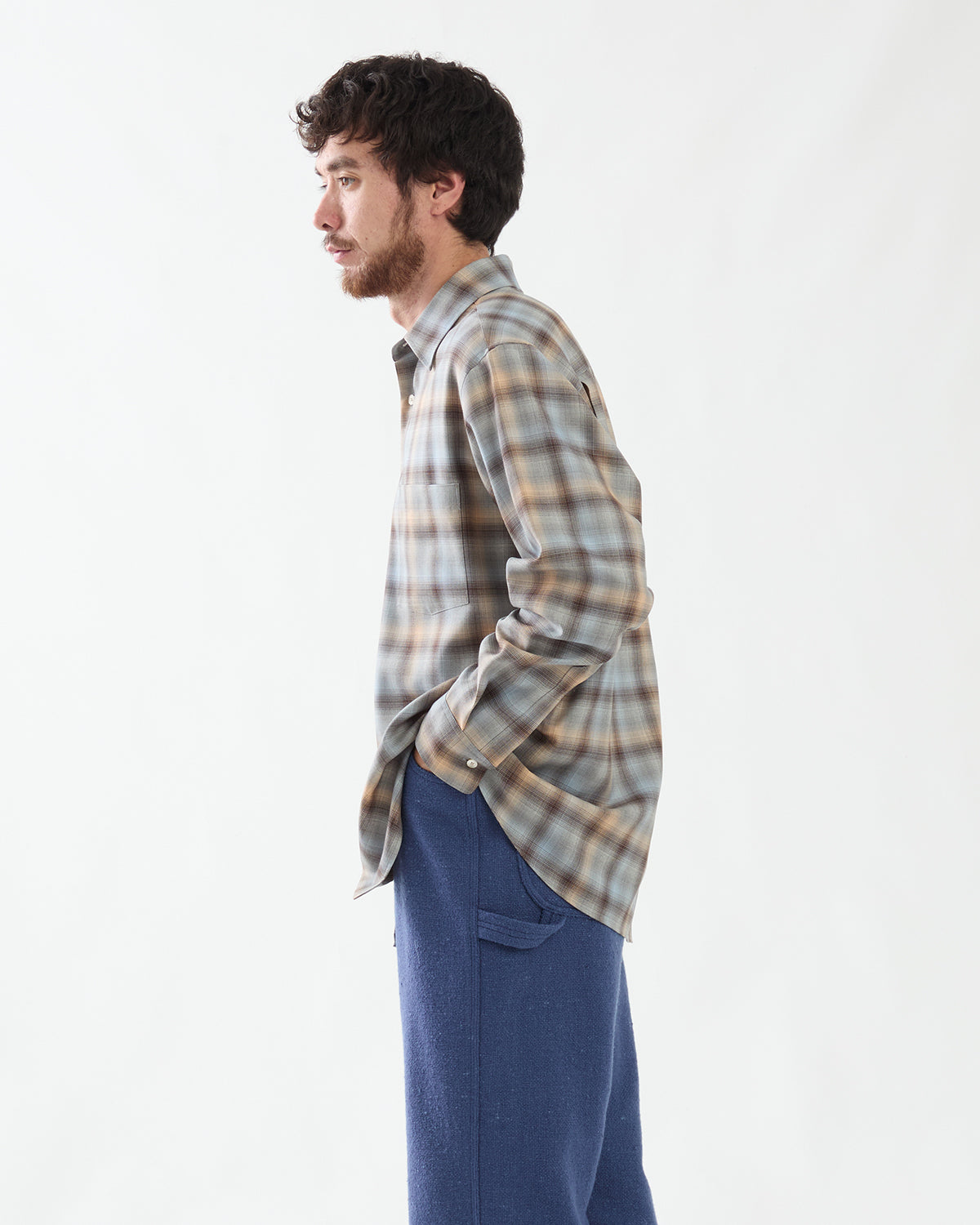 SUPER LIGHT WOOL CHECK SHIRT