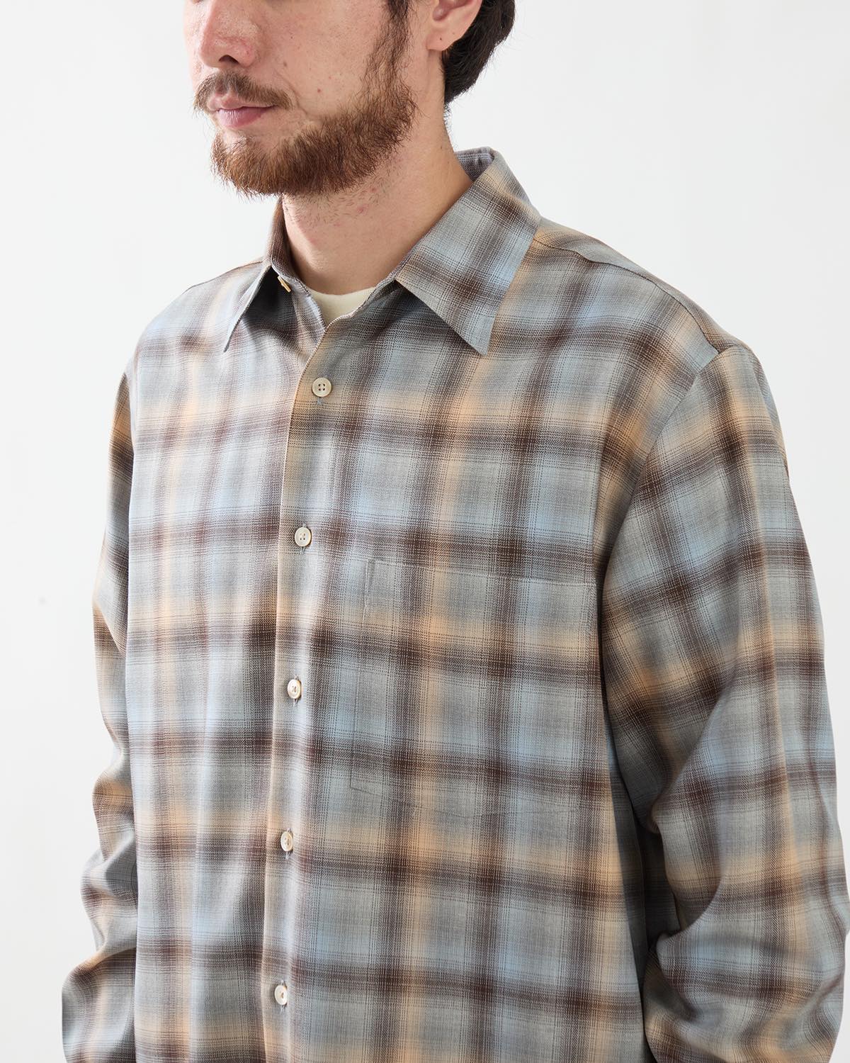 SUPER LIGHT WOOL CHECK SHIRT