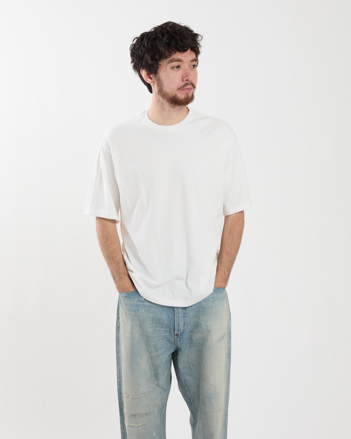 BRUSHED ORGANIC COTTON JERSEY TEE