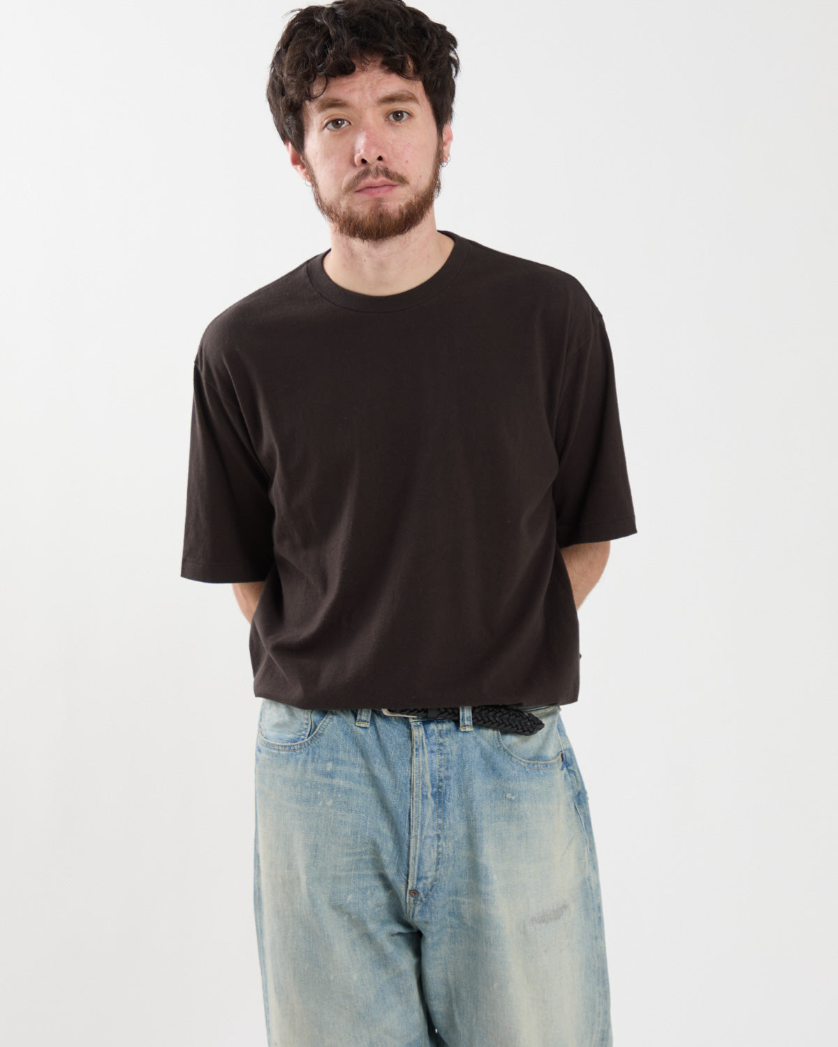 BRUSHED ORGANIC COTTON JERSEY TEE