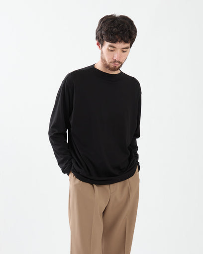 LUSTER PLAITING BOAT-NECK L/S TEE