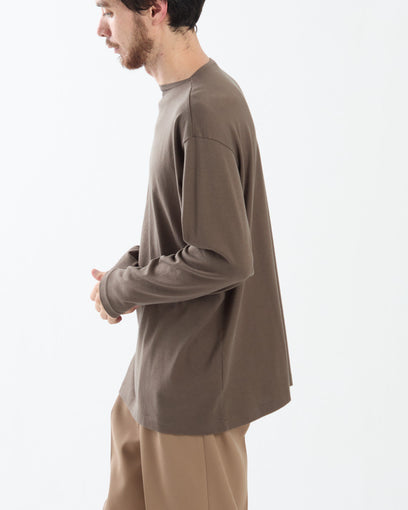 LUSTER PLAITING BOAT-NECK L/S TEE