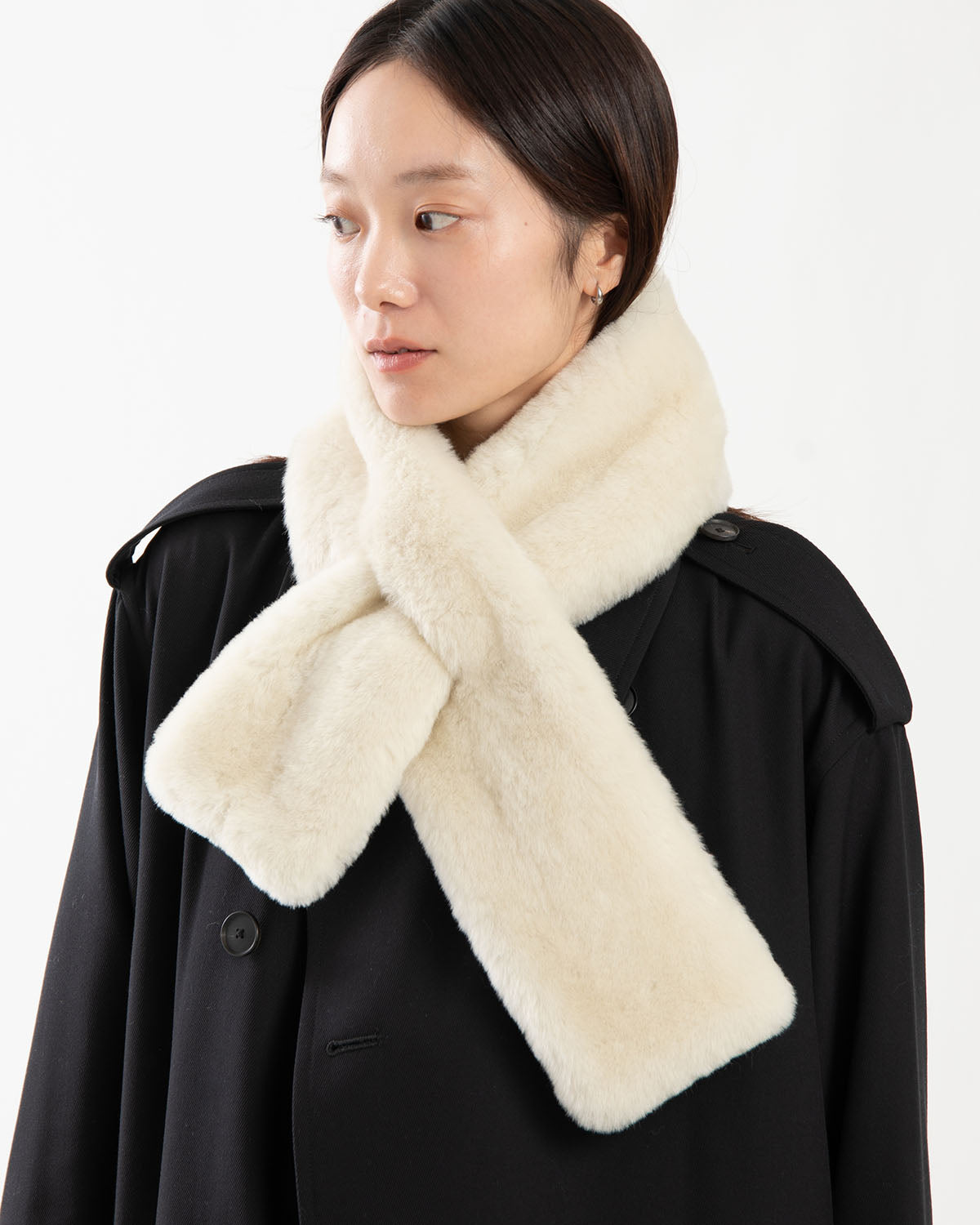 STRAIGHT MERINO MOUTON FUR STOLE
