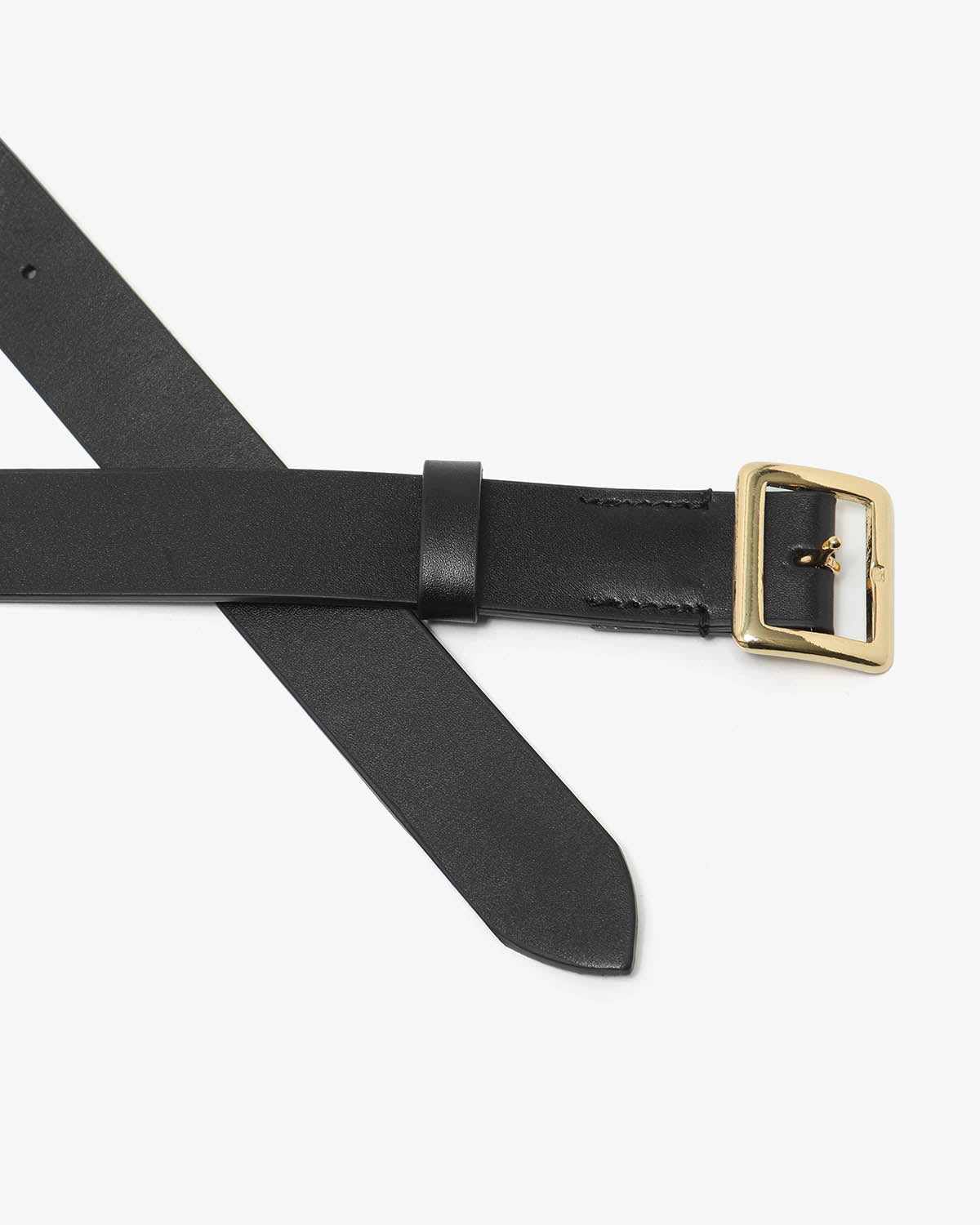 LEATHER SQUARE BUCKLE BELT (WOMEN'S)