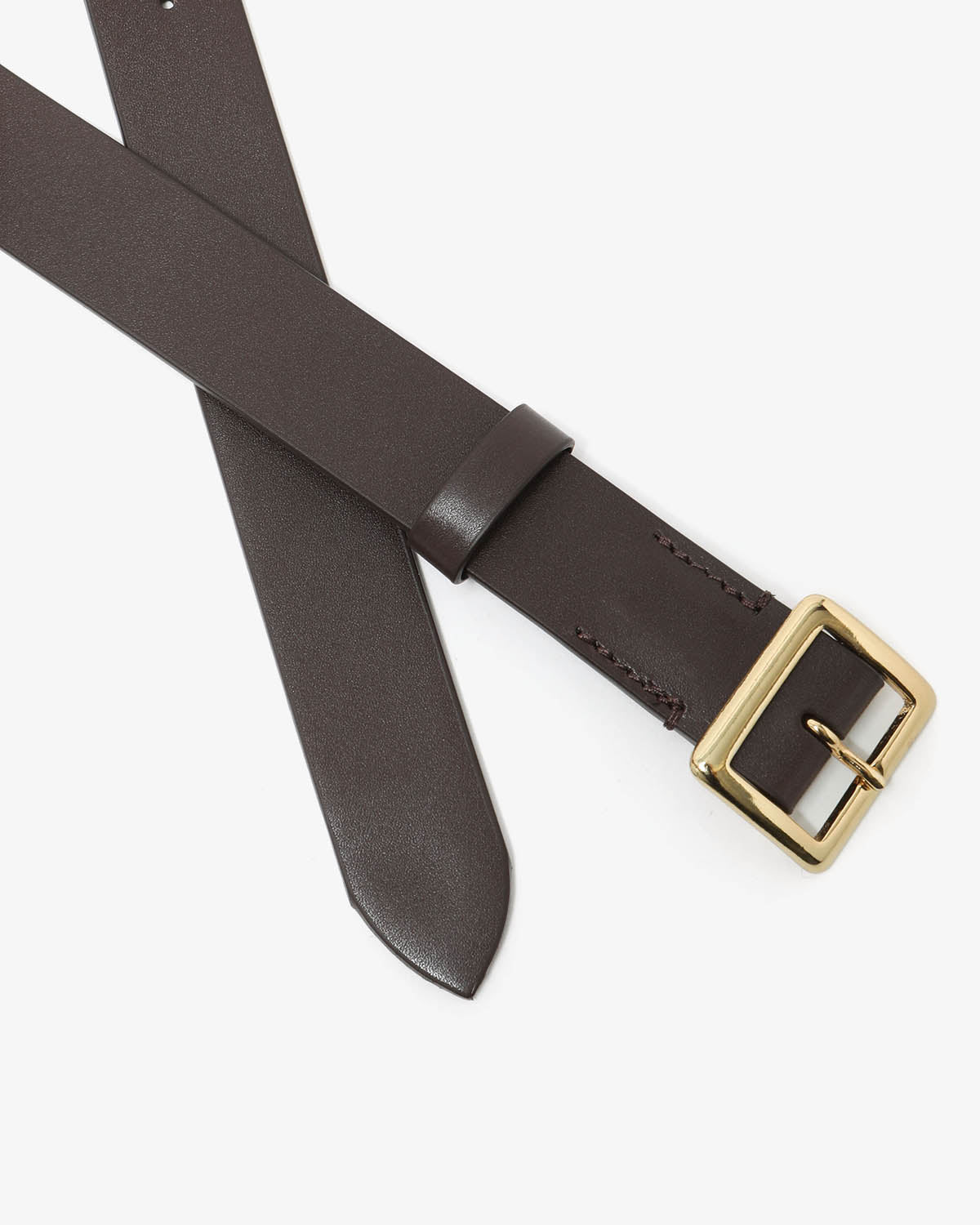 LEATHER SQUARE BUCKLE BELT (WOMEN'S)