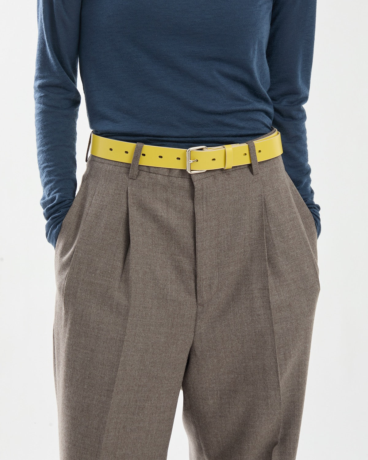 GLAZED LEATHER ROLLER BUCKLE BELT (WOMEN'S)