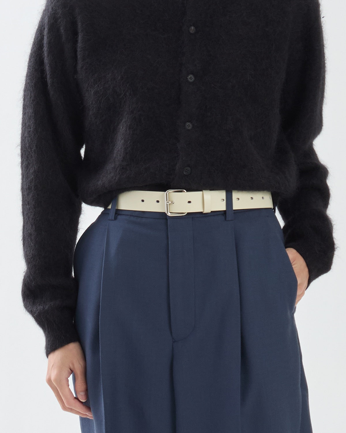 GLAZED LEATHER ROLLER BUCKLE BELT (WOMEN'S)