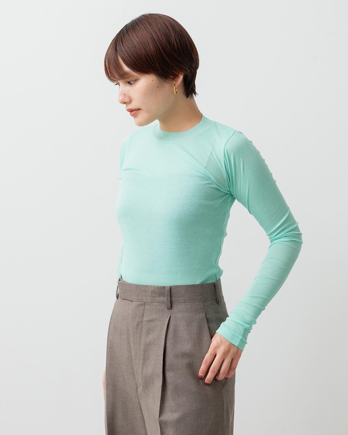 SUPER HIGH GAUGE SHEER RIB L/S TEE