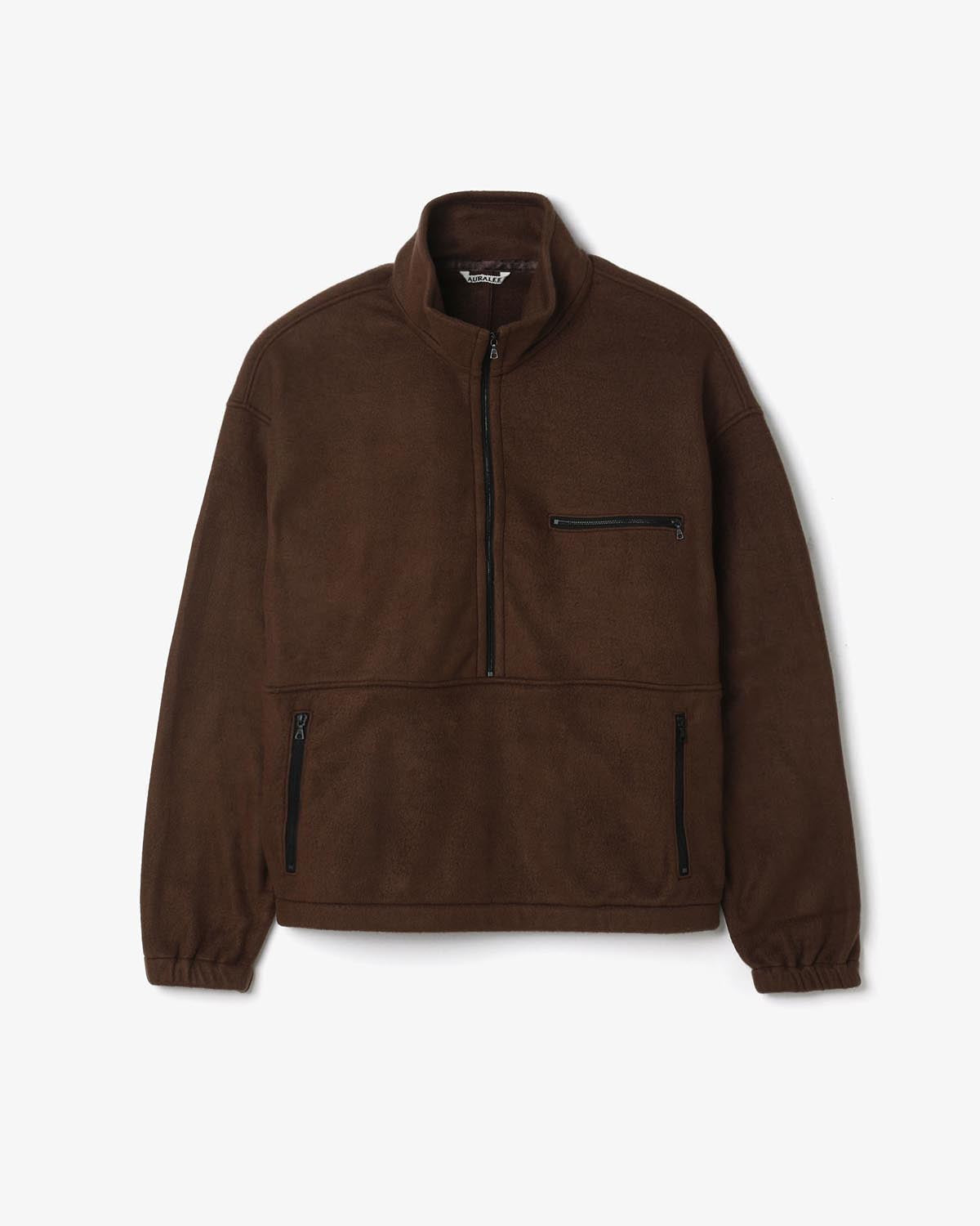 トップス PURE SILK COMFORT FLEECE HALF ZIP P/O PURE SILK COMFORT FLEECE HALF ZIP P/O - AURALEE Official Website