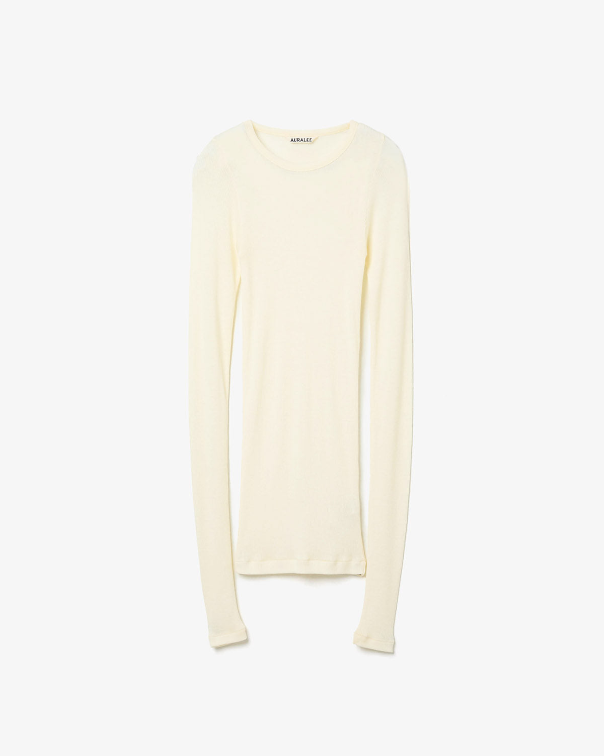 WOOL SILK SOFT RIB L/S TEE