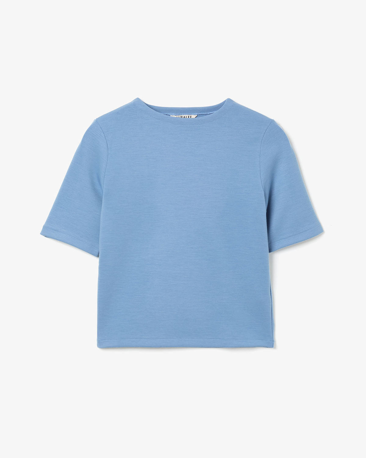 WOOL STRETCH DOUBLE JERSEY BOAT NECK TEE