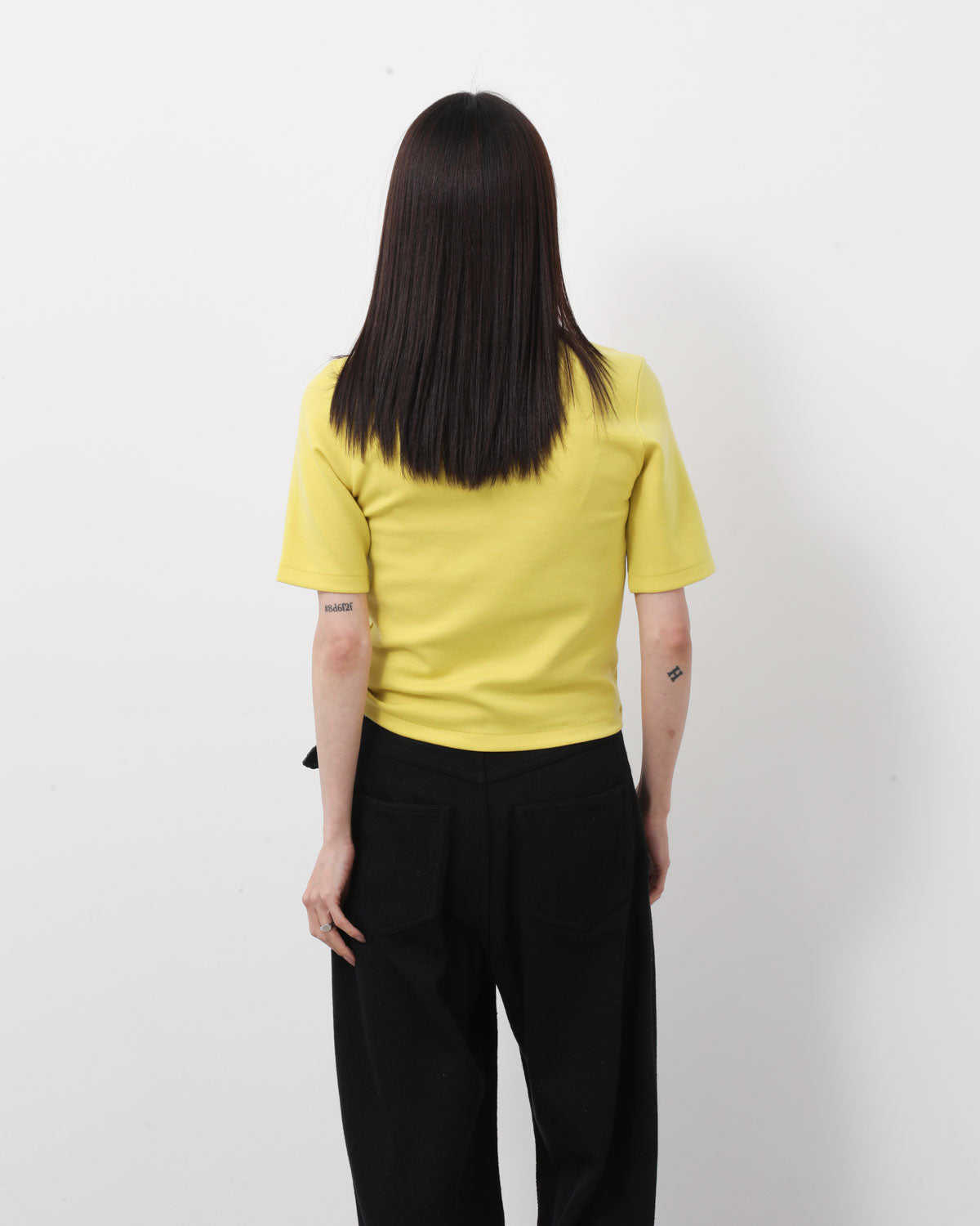 WOOL STRETCH DOUBLE JERSEY BOAT NECK TEE