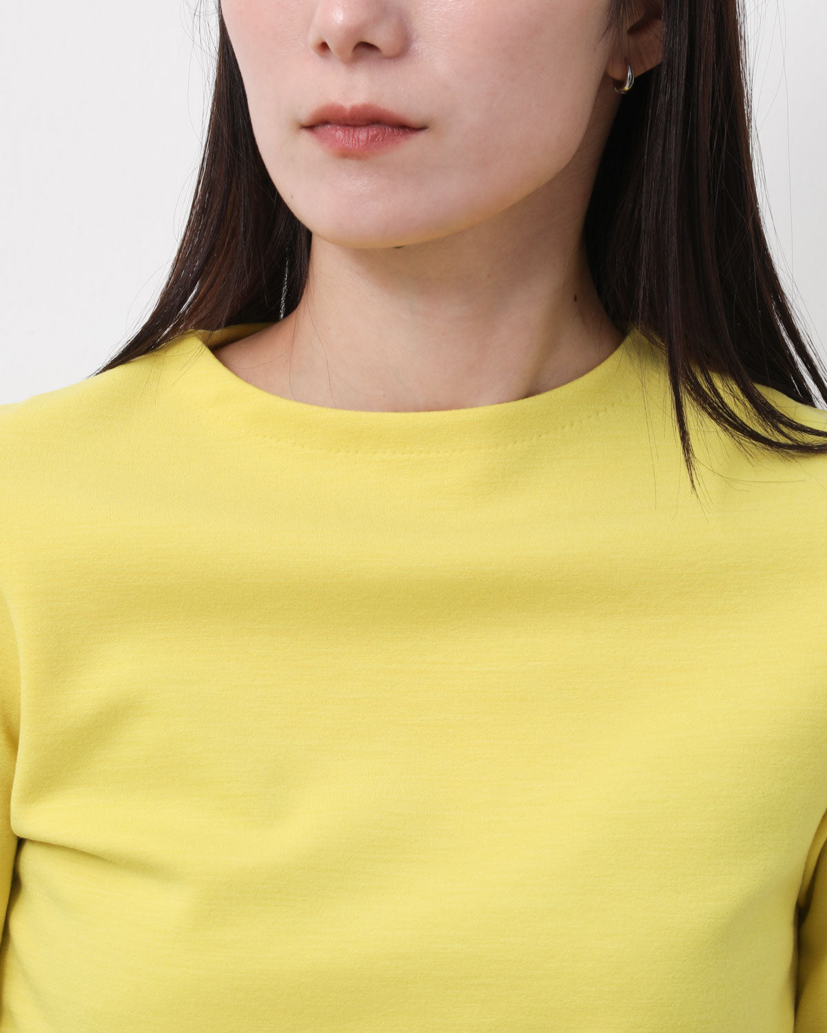 WOOL STRETCH DOUBLE JERSEY BOAT NECK TEE