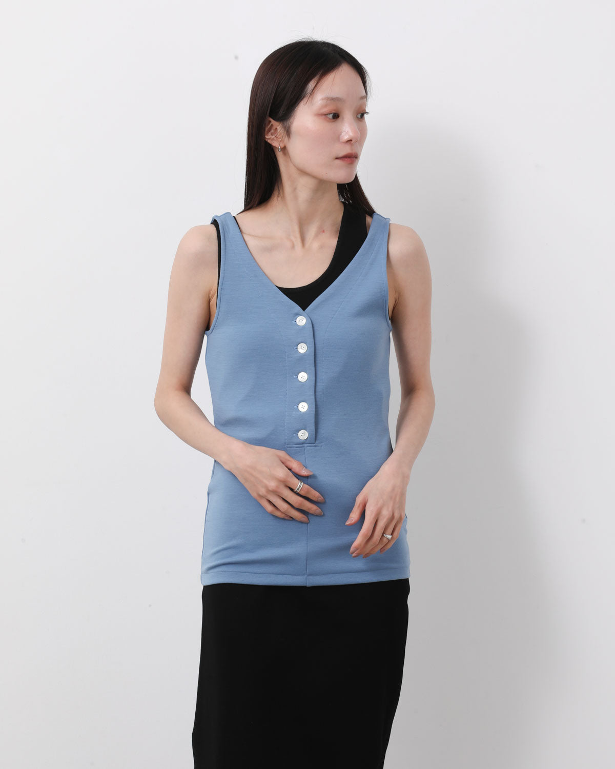 WOOL STRETCH DOUBLE JERSEY TANK
