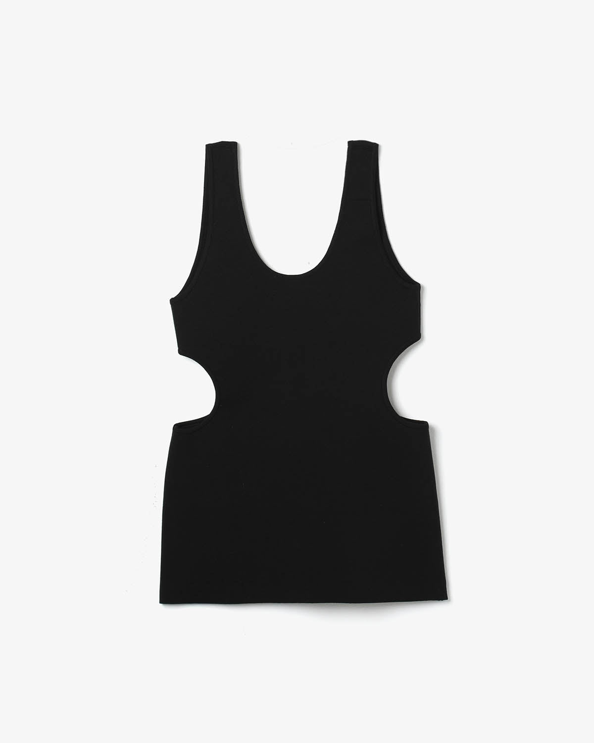 DOUBLE FACED SILK COTTON KNIT LONG TANK