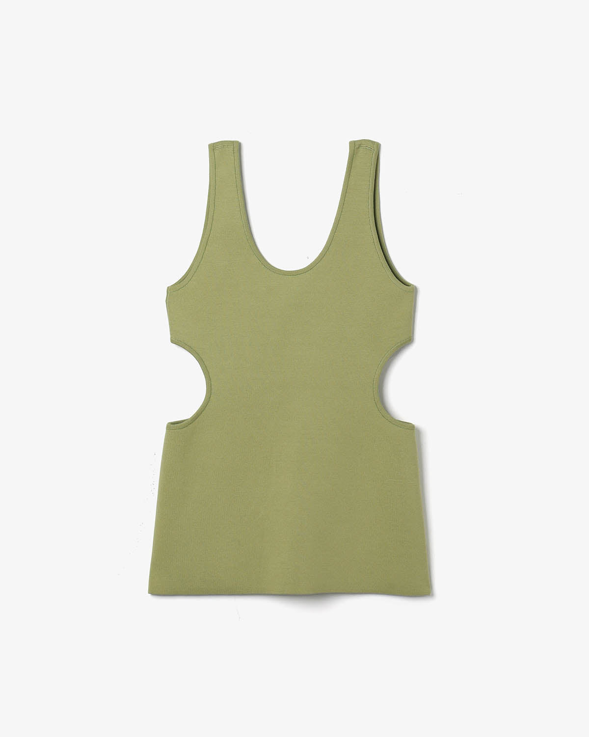 DOUBLE FACED SILK COTTON KNIT LONG TANK