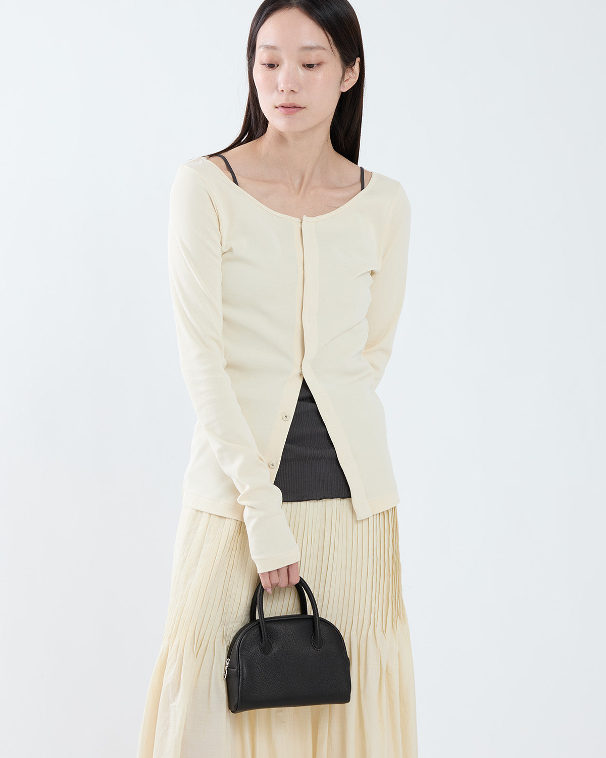 ORGANIC COTTON FINE RIB CARDIGAN