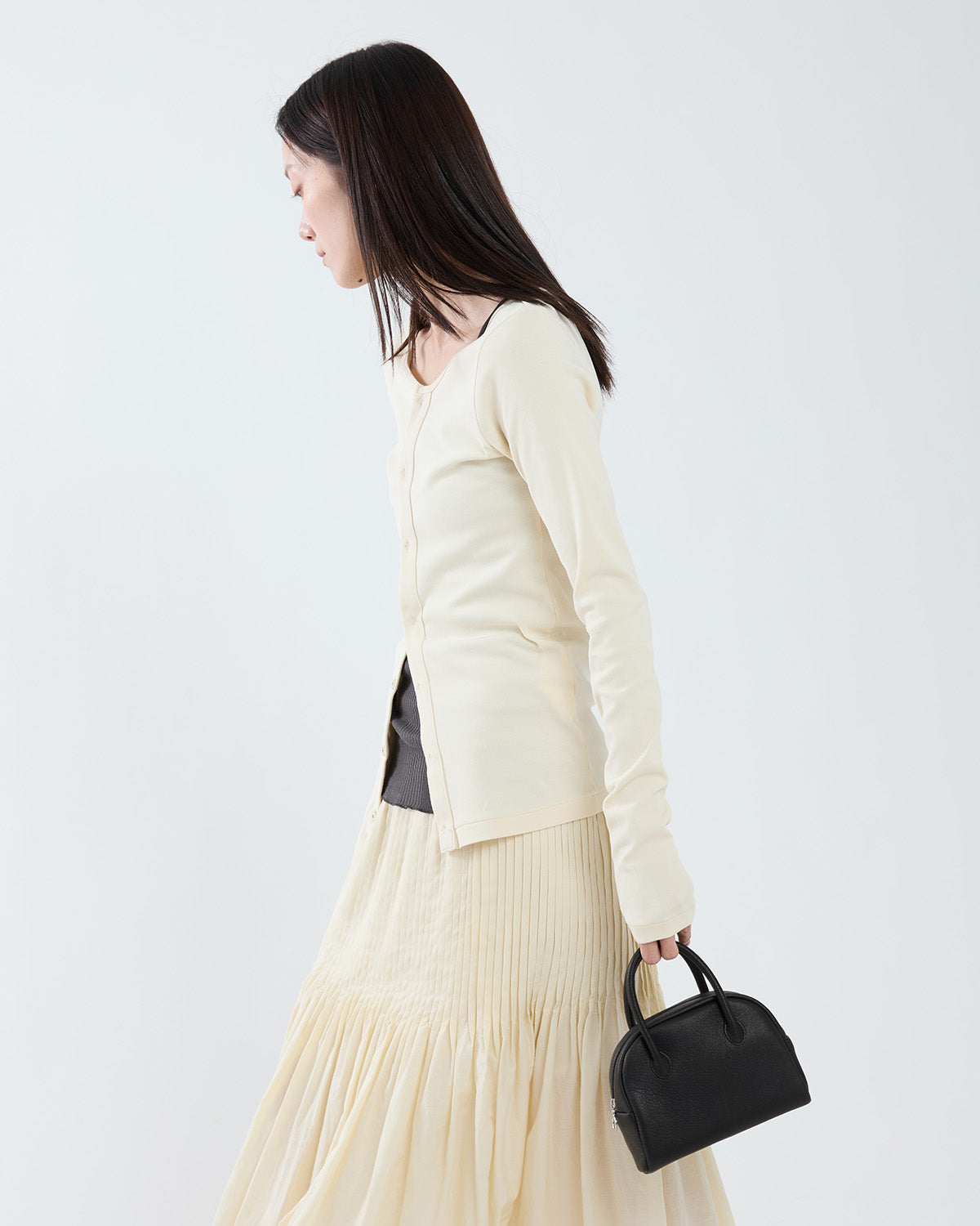 ORGANIC COTTON FINE RIB CARDIGAN