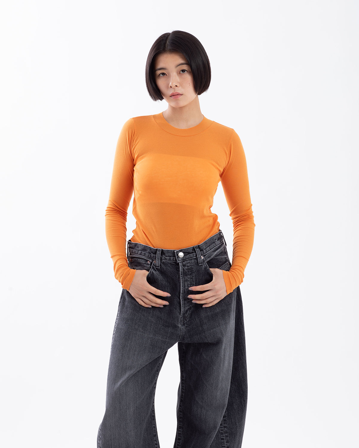 SUPER HIGH GAUGE SHEER RIB L/S TEE