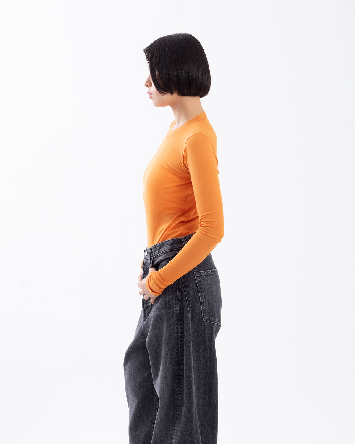 SUPER HIGH GAUGE SHEER RIB L/S TEE