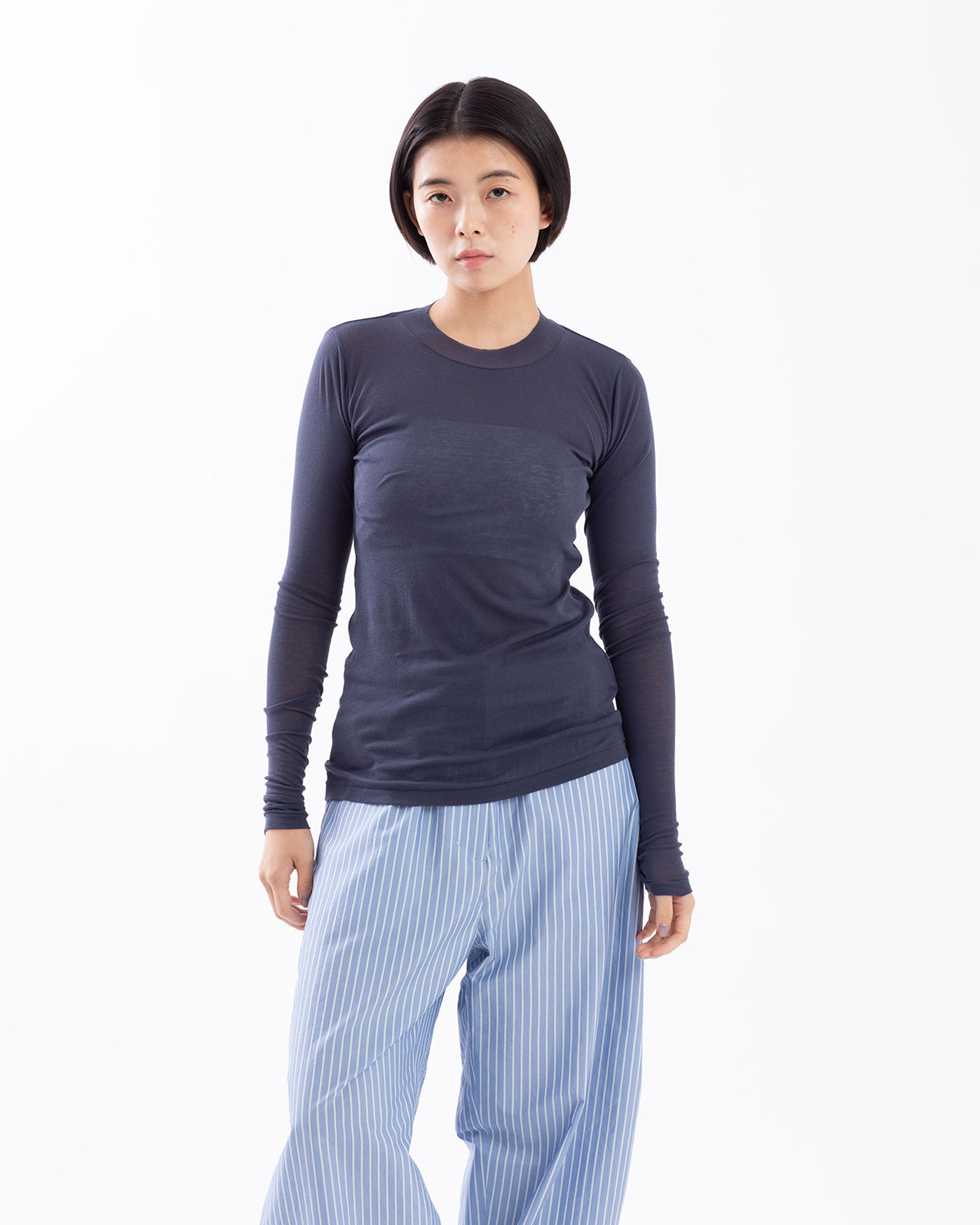 SUPER HIGH GAUGE SHEER RIB L/S TEE