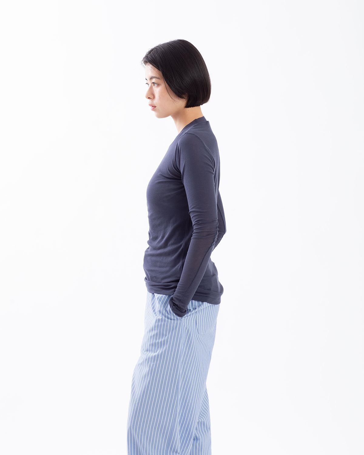 SUPER HIGH GAUGE SHEER RIB L/S TEE