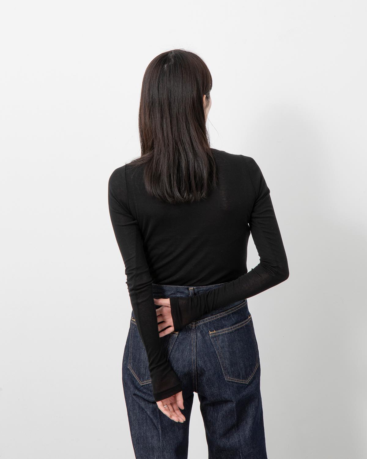 SUPER HIGH GAUGE SHEER RIB BOAT NECK L/S TEE