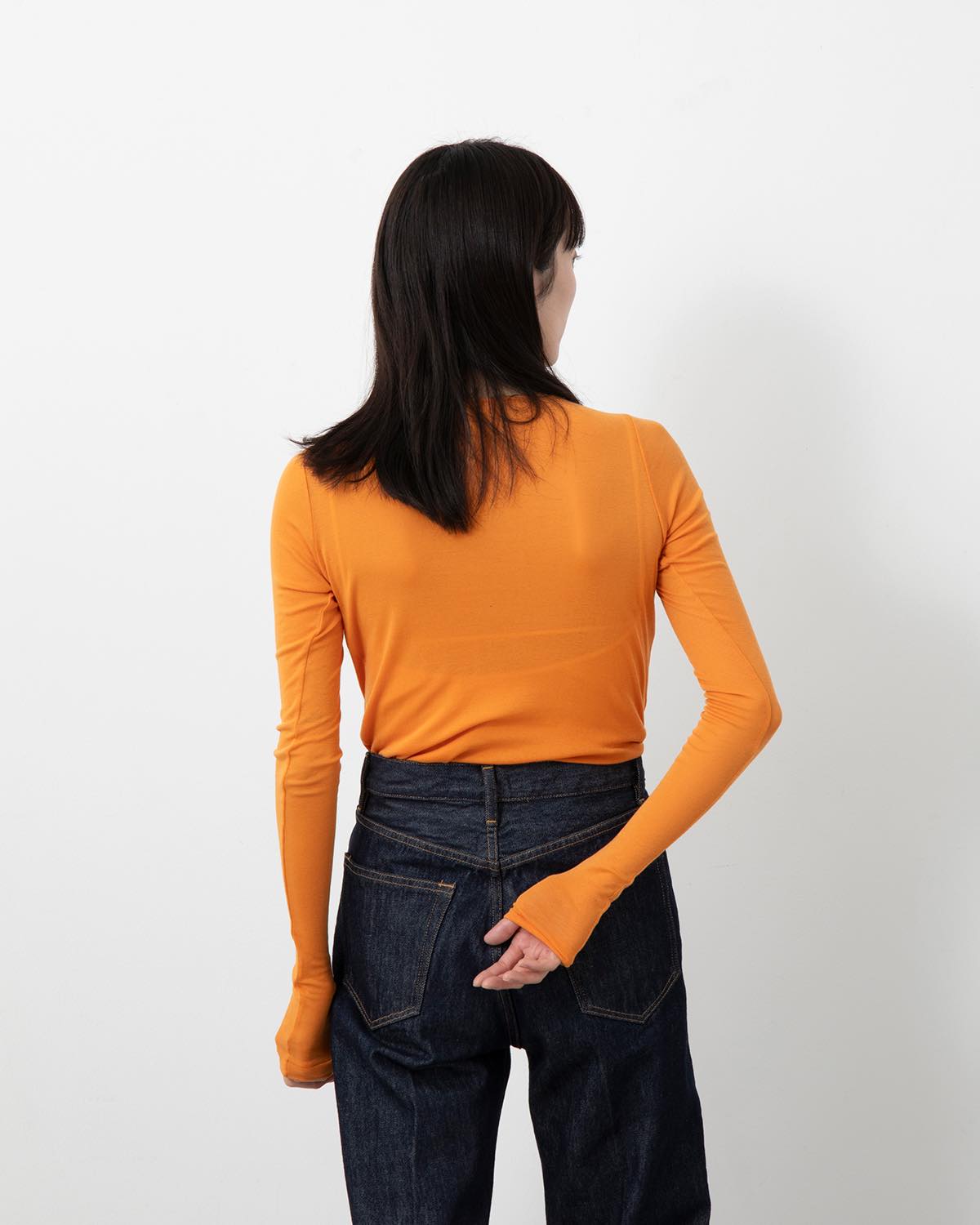 SUPER HIGH GAUGE SHEER RIB BOAT NECK L/S TEE