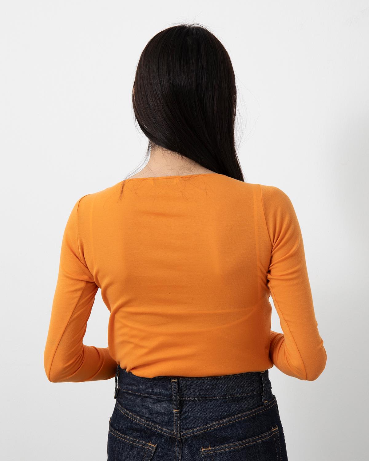 SUPER HIGH GAUGE SHEER RIB BOAT NECK L/S TEE