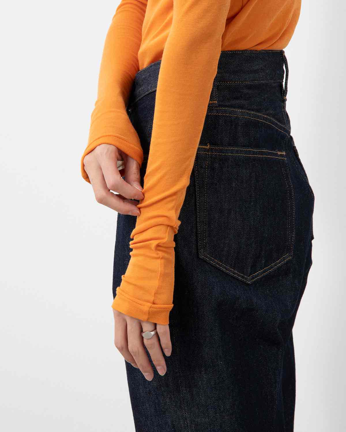 SUPER HIGH GAUGE SHEER RIB BOAT NECK L/S TEE