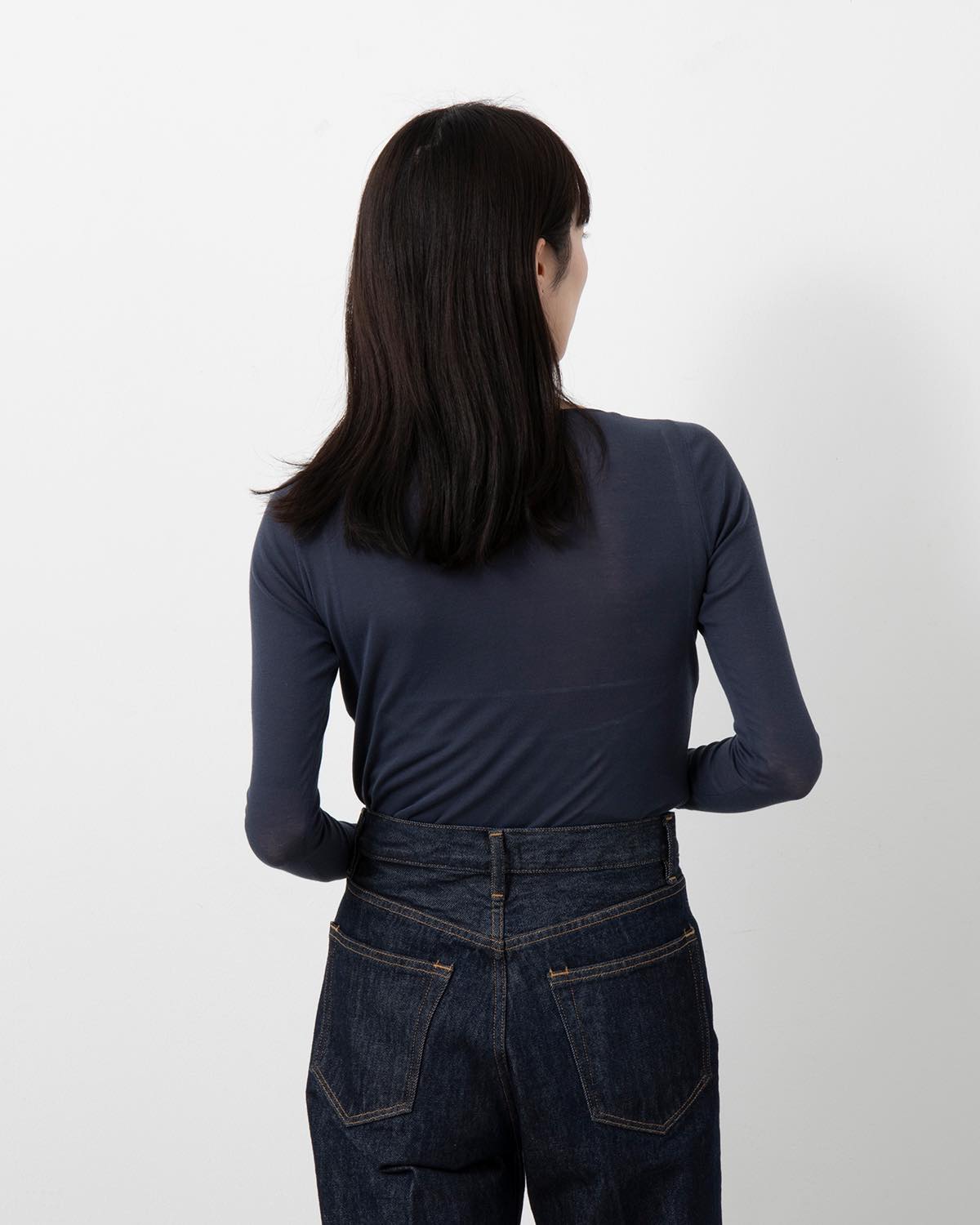 SUPER HIGH GAUGE SHEER RIB BOAT NECK L/S TEE