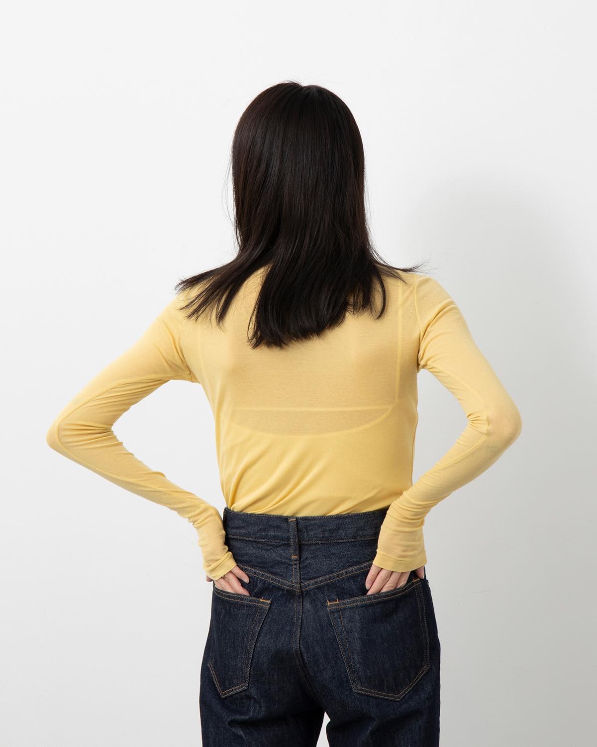 SUPER HIGH GAUGE SHEER RIB BOAT NECK L/S TEE