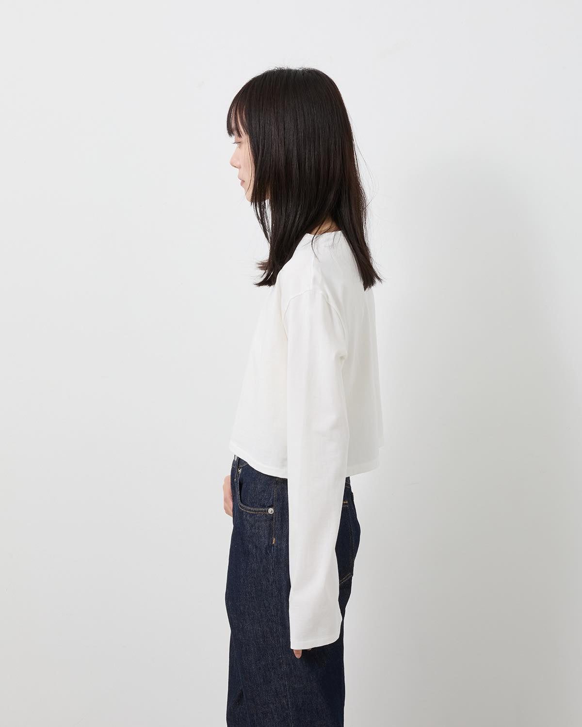 HIGH GAUGE COTTON JERSEY BOAT NECK L/S TEE