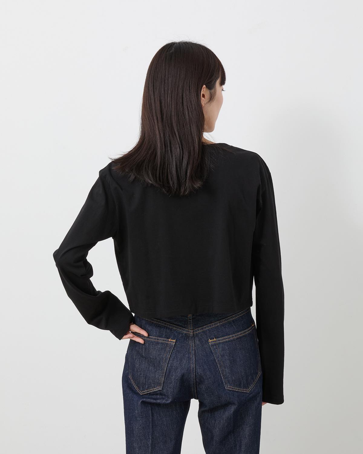 HIGH GAUGE COTTON JERSEY BOAT NECK L/S TEE