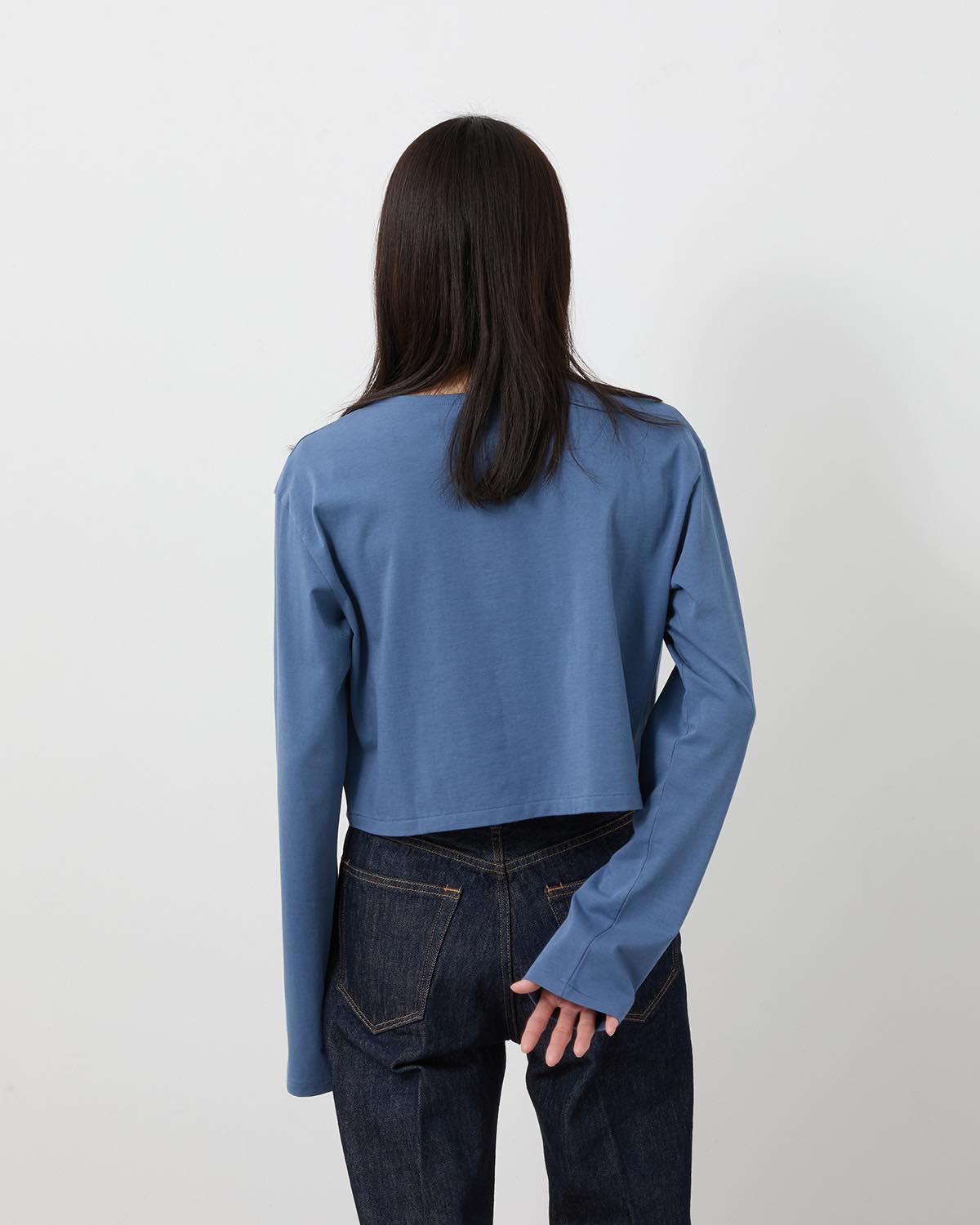 HIGH GAUGE COTTON JERSEY BOAT NECK L/S TEE