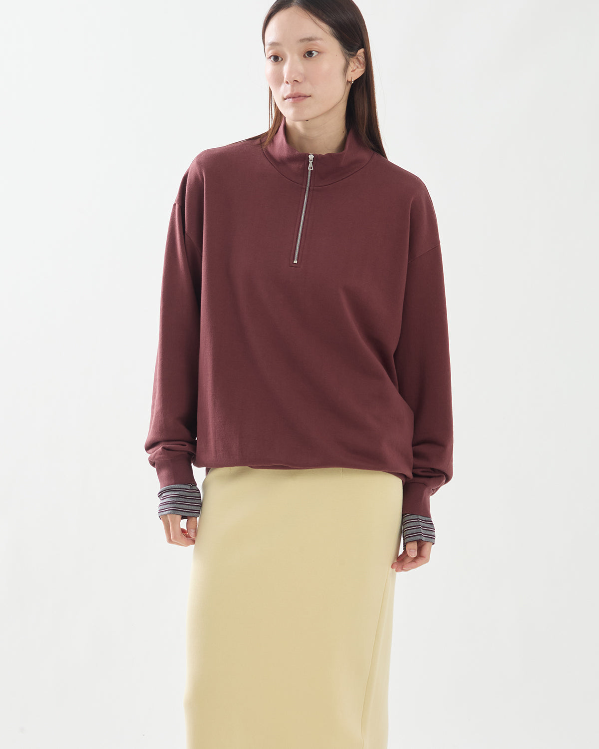 SUPER HIGH GAUGE SWEAT HALF ZIP P/O