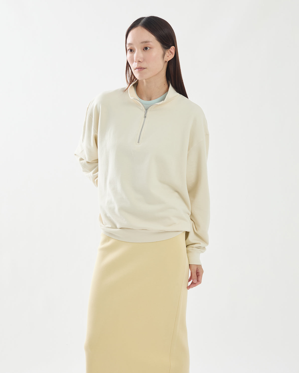 SUPER HIGH GAUGE SWEAT HALF ZIP P/O