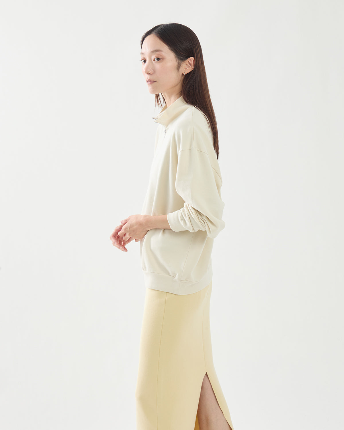 SUPER HIGH GAUGE SWEAT HALF ZIP P/O