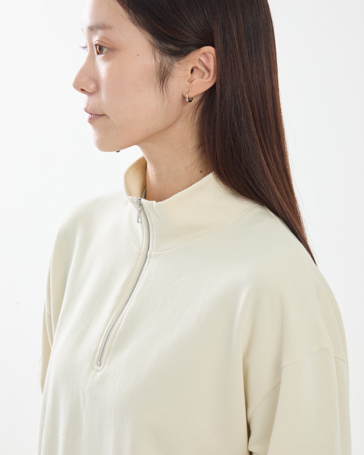 SUPER HIGH GAUGE SWEAT HALF ZIP P/O