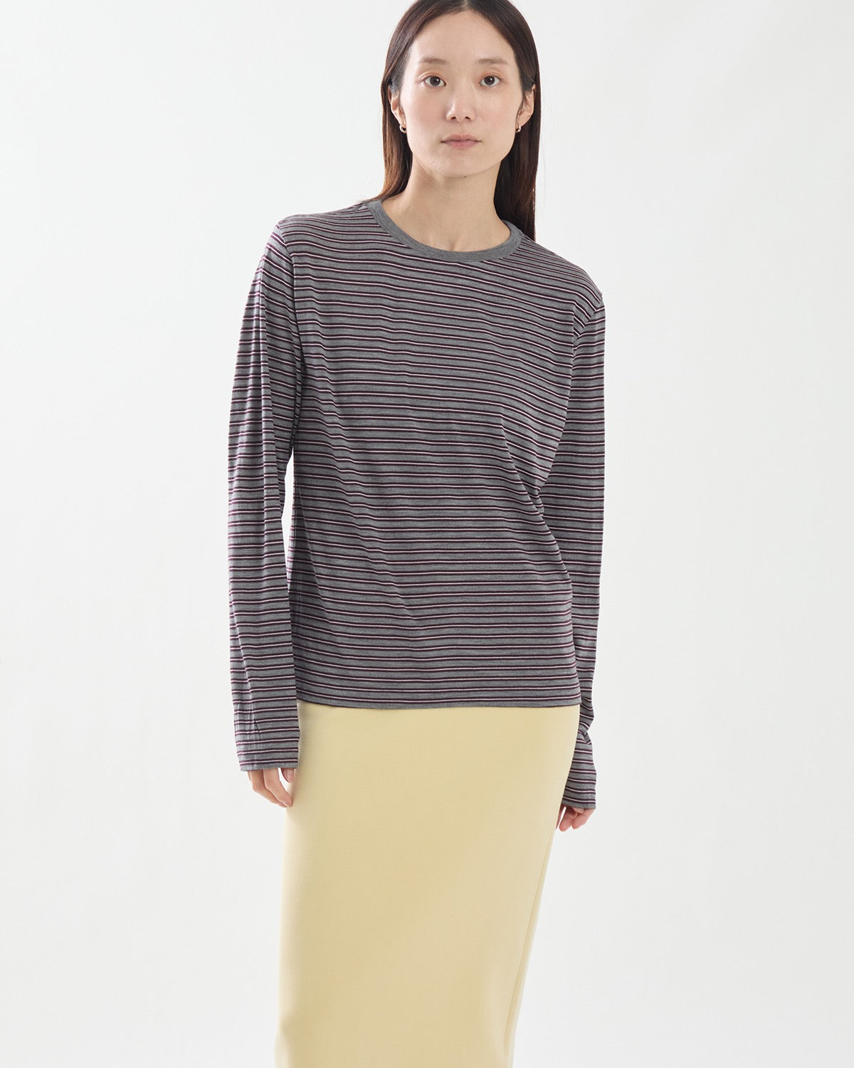 SOFT SMOOTH WOOL STRIPE JERSEY L/S TEE (WOMEN'S)