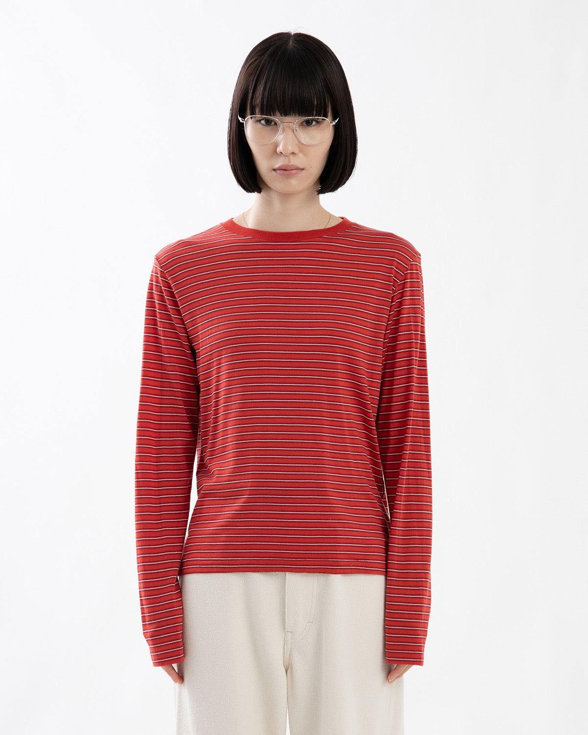 SOFT SMOOTH WOOL STRIPE JERSEY L/S TEE (WOMEN'S)