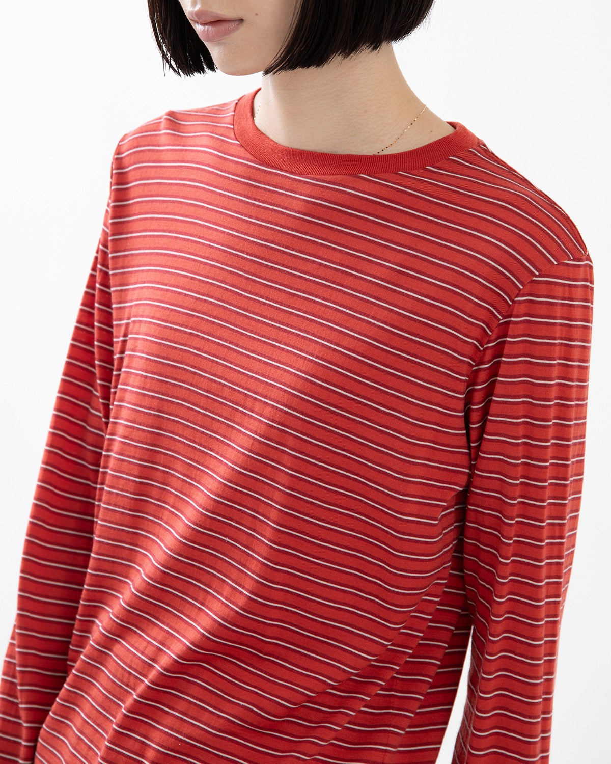 SOFT SMOOTH WOOL STRIPE JERSEY L/S TEE (WOMEN'S)
