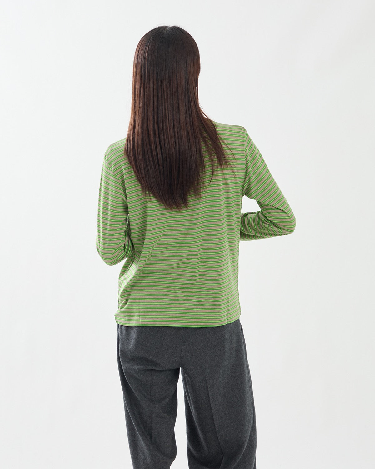 SOFT SMOOTH WOOL STRIPE JERSEY L/S TEE (WOMEN'S)
